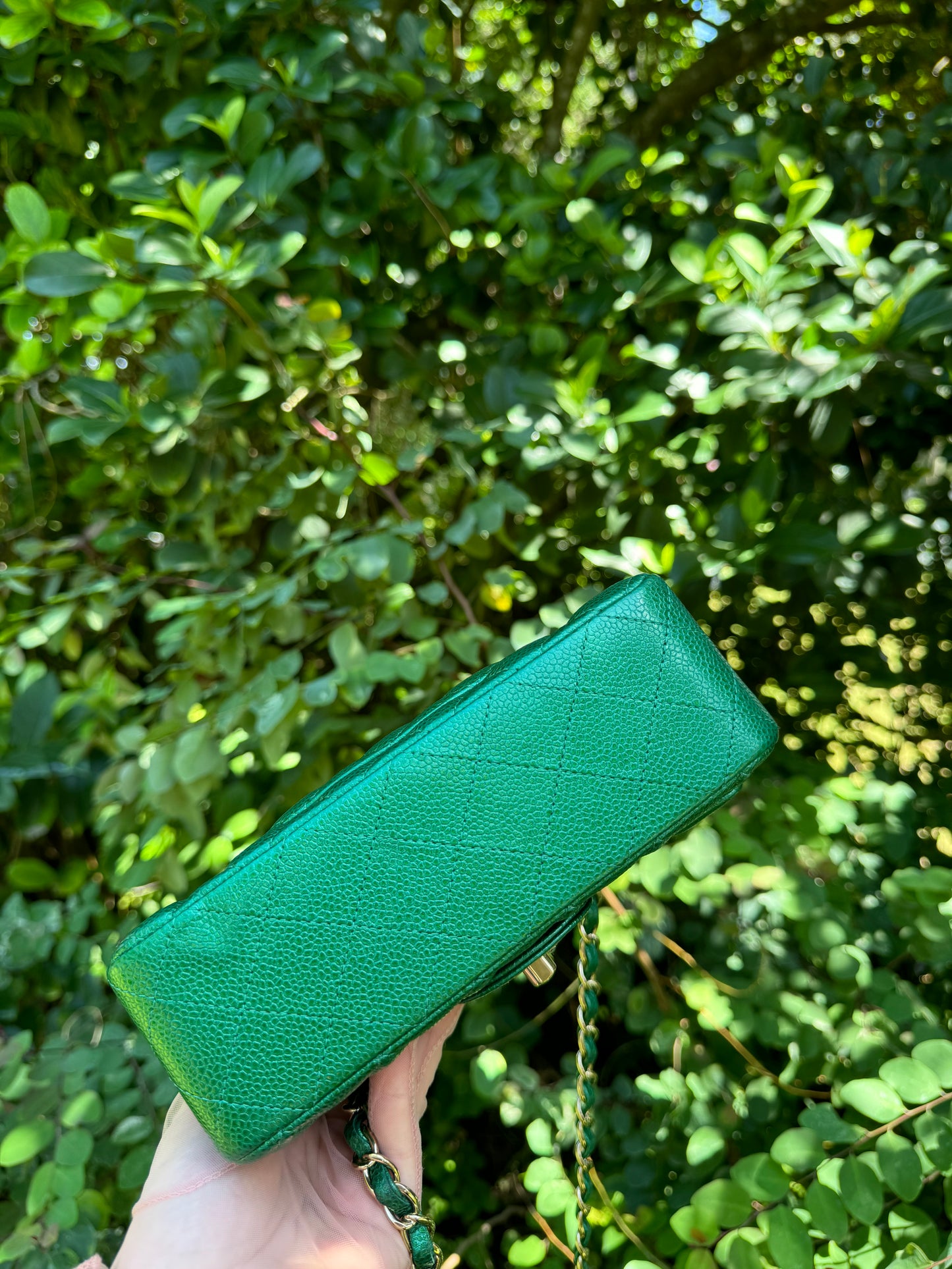 Chanel 18S Emerald Green Caviar Mini Flap Bag