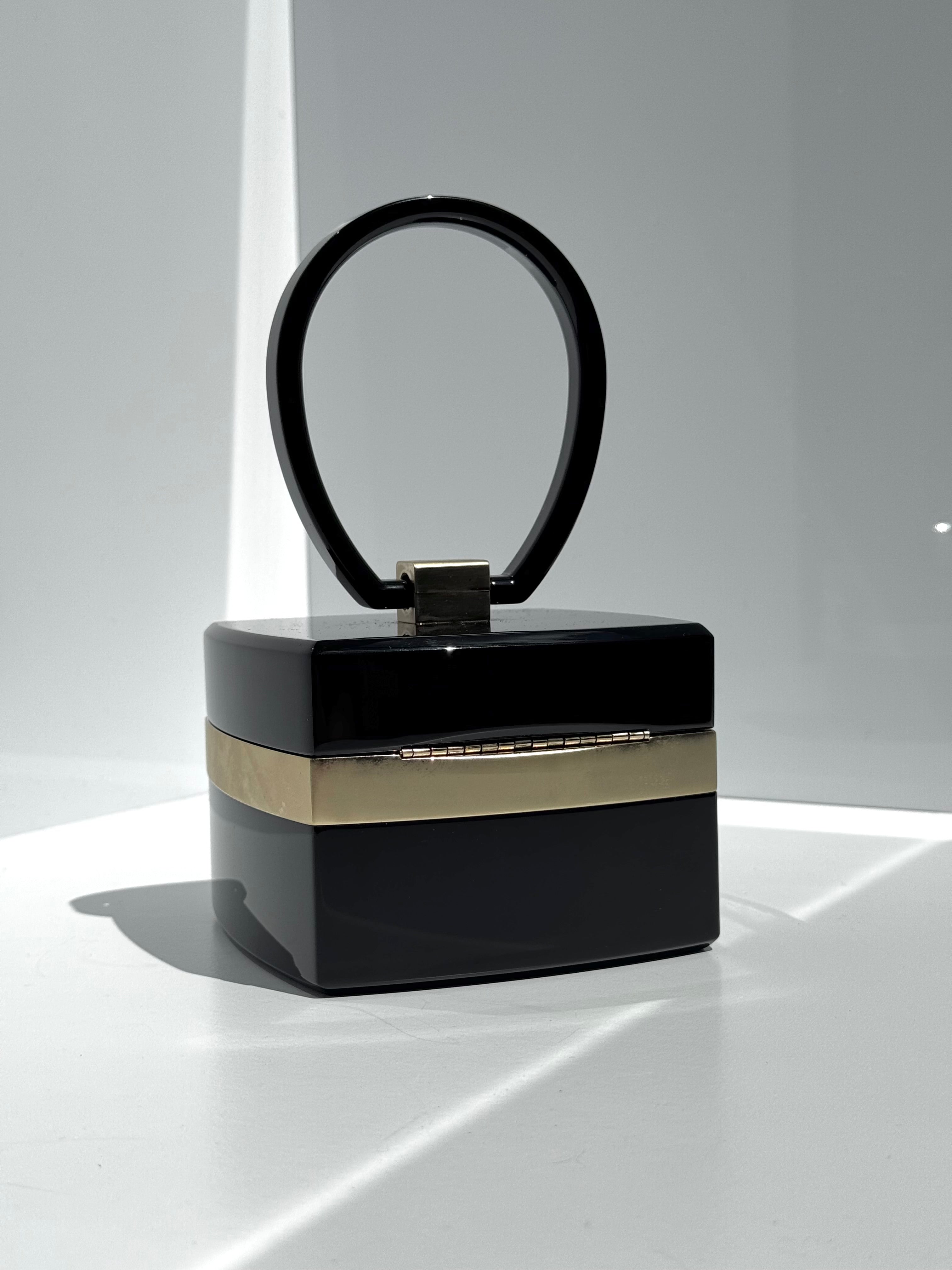 Chanel Lucite Box Mini Handbag Black Gold Hardware 2004 – Its A