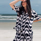 Chanel 2021 Black & White Silk Wave Shirt & Pants Set