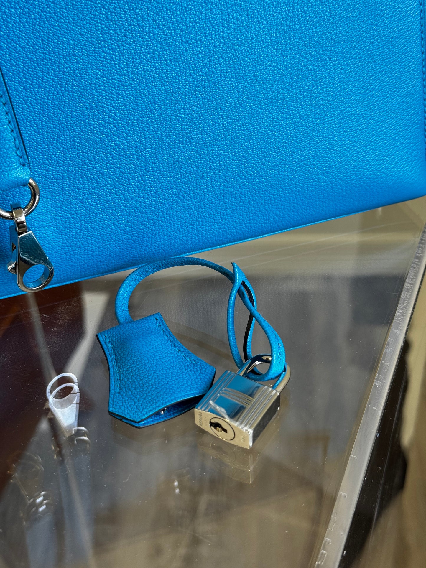 Hermes Bleu Frida Chèvre Kelly 25 Sellier
