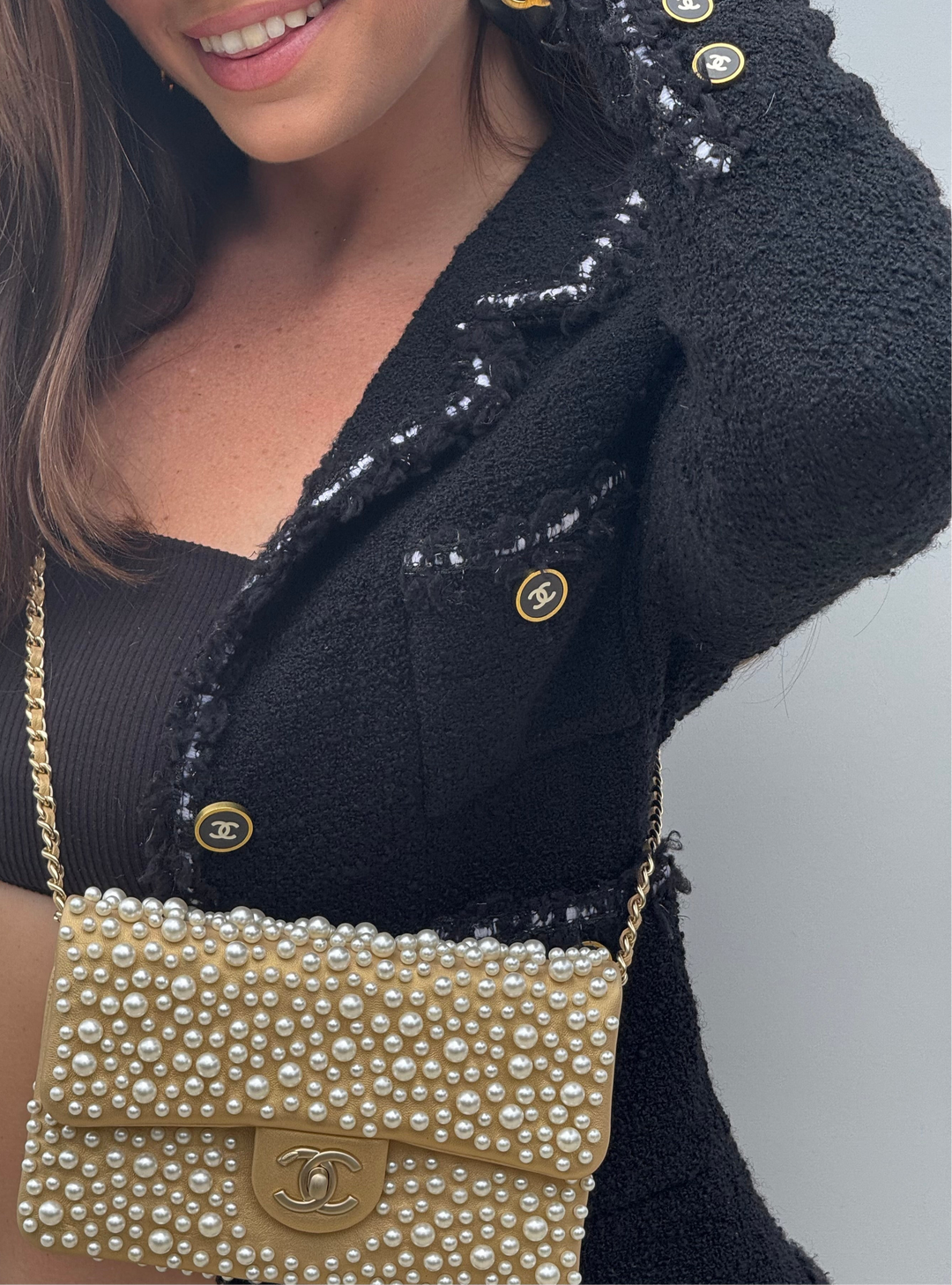 Chanel Paris Dubai Gold Metallic Pearly WOC