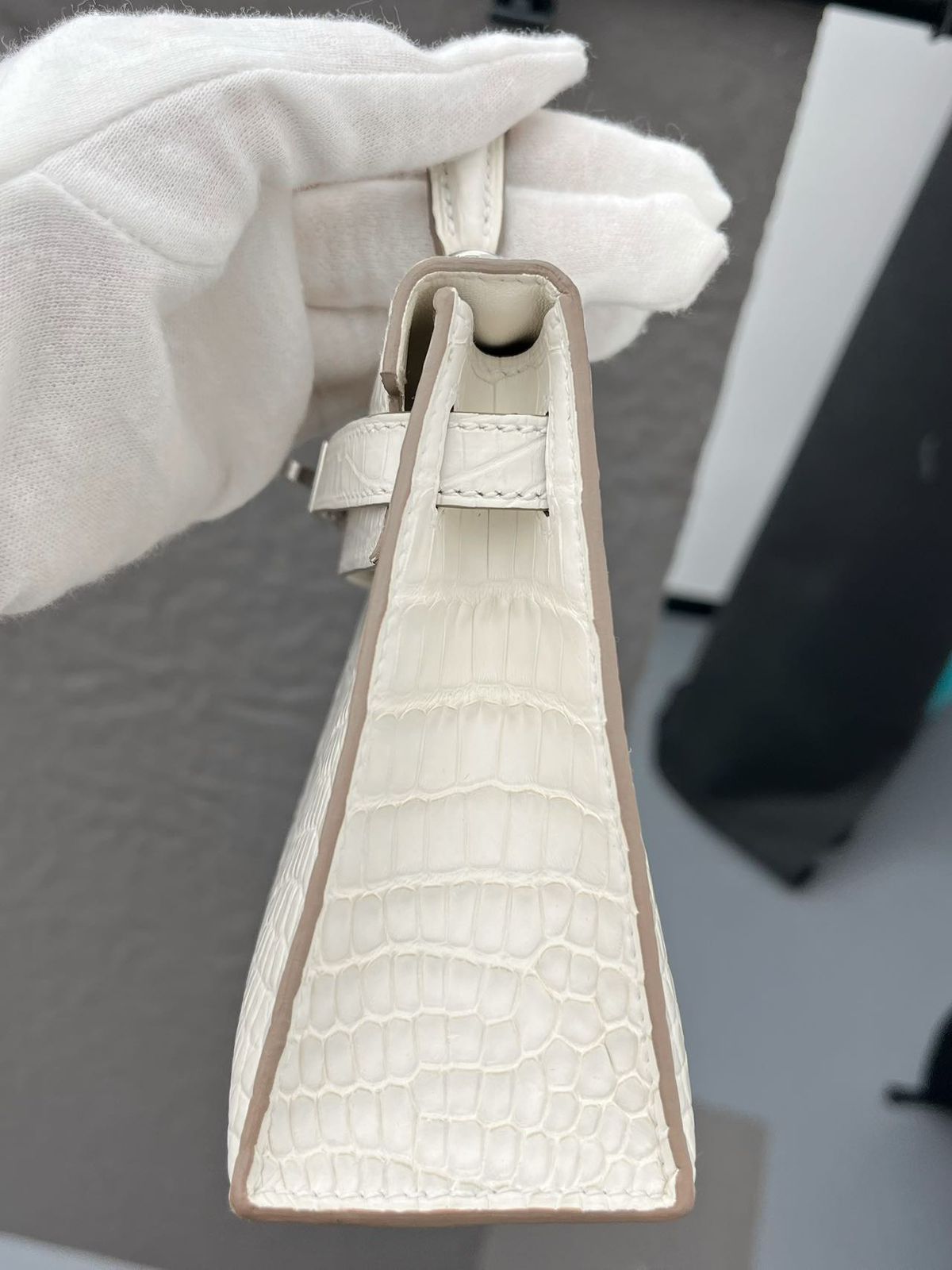 Hermes Mini Sellier Nata Boreal Satin Matte Alligator Kelly 20