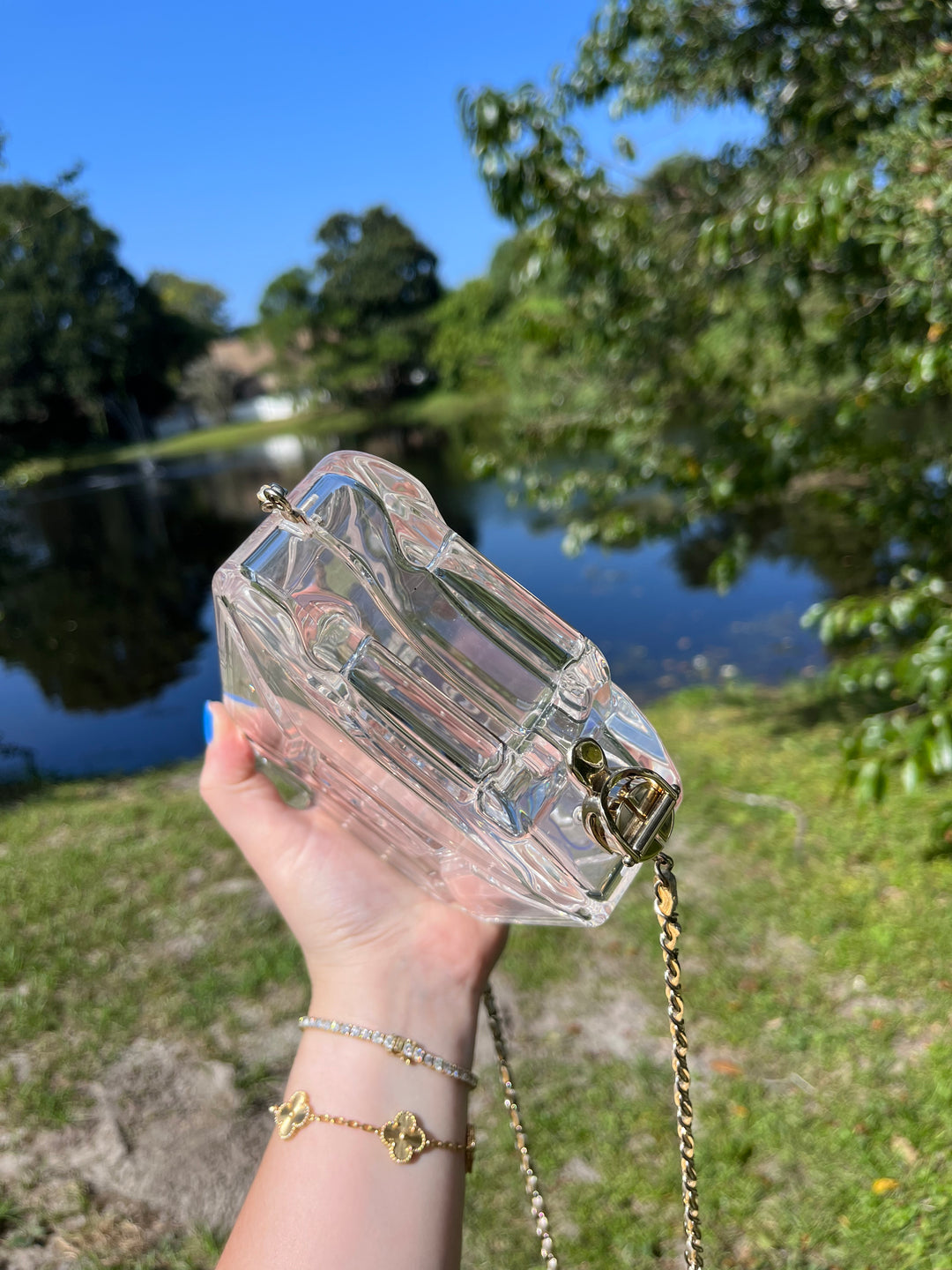 Chanel 2015 CLEAR PLEXIGLASS DUBAI BY NIGHT GAS CAN MINAUDIERE