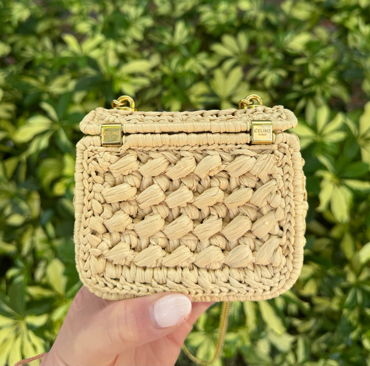 Celine 2023 Mini Chain Raffia Claude