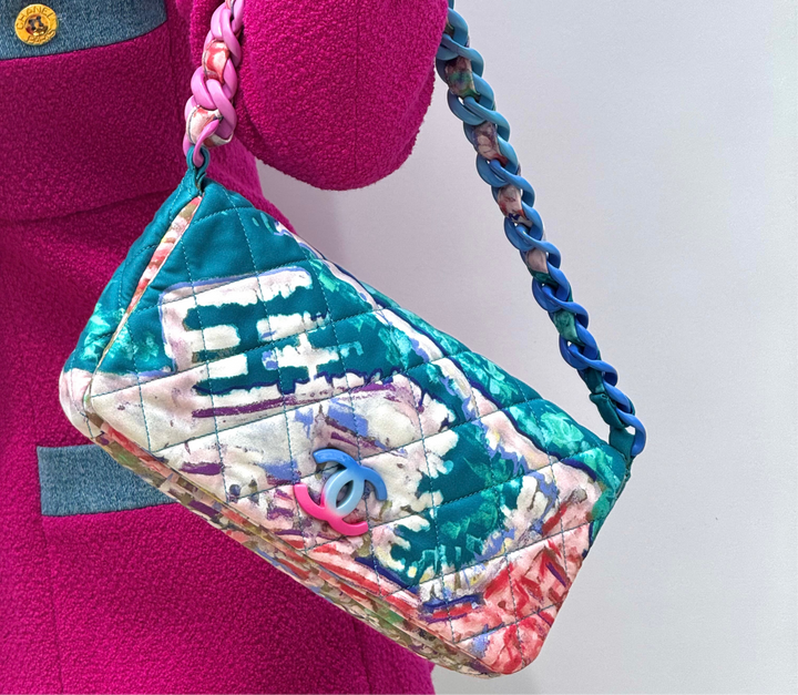 Chanel 2010 Watercolor Nylon Resin Flap Bag