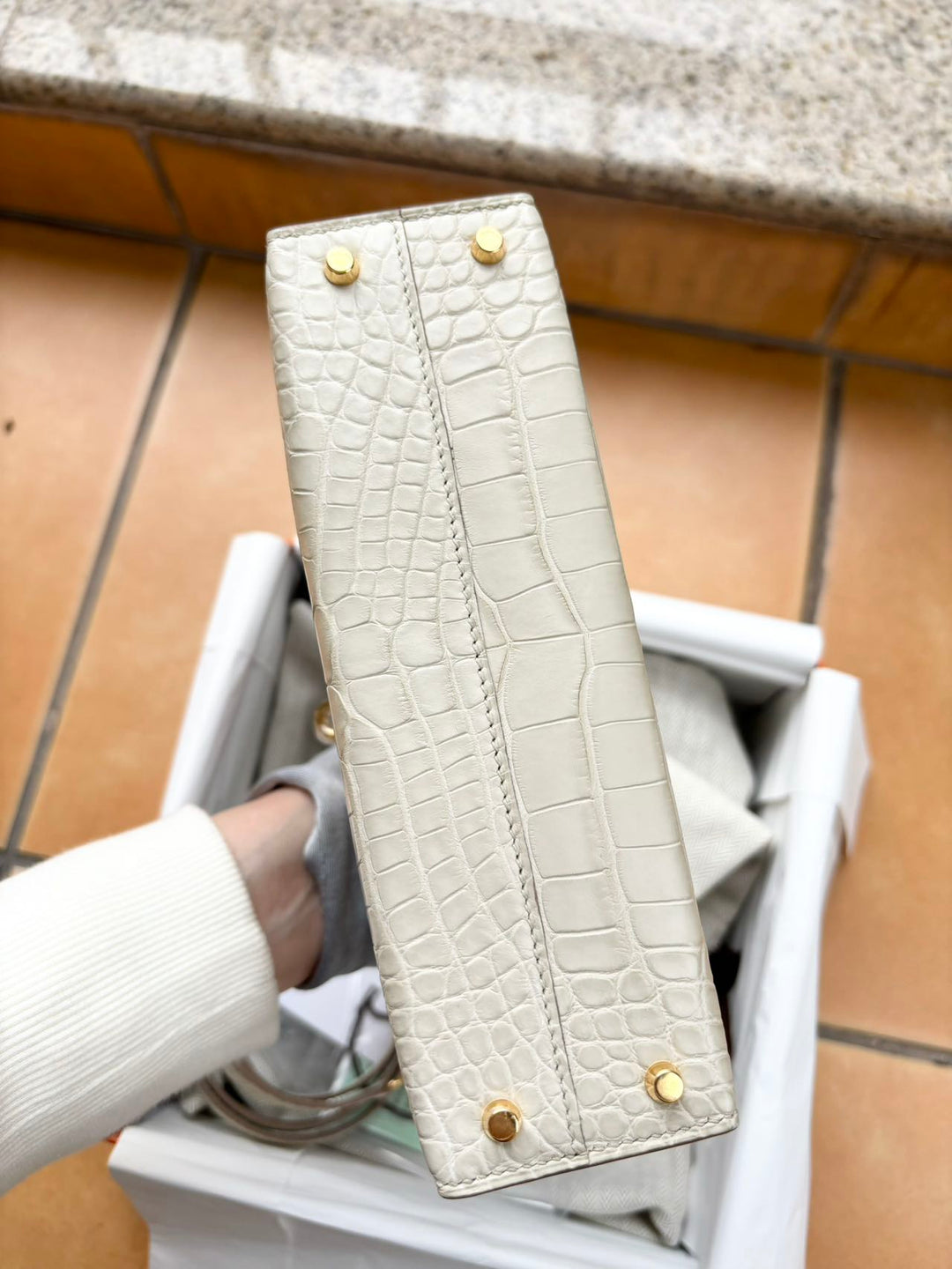 Hermes Mini Sellier Beton Matte Alligator Kelly 20