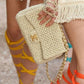 Chanel 18C Tan Ancient Greece Raffia Crochet Flap Bag