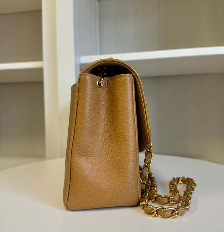 Chanel Caramel 24K Medium Caviar Diana Flap Bag