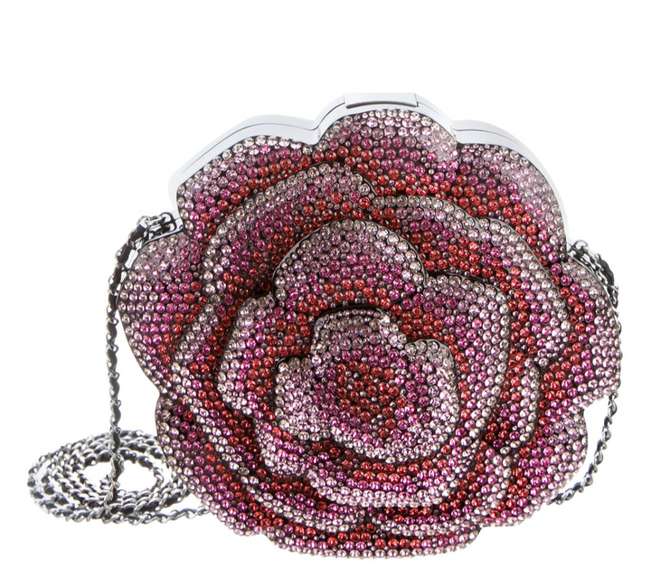 Chanel 2018 Runway Pink Strass & Resin Camelia Minaudiere