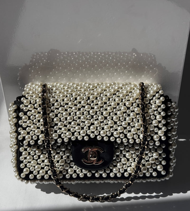 Chanel 19S Pearl Embellished Mini Rectangular Flap Bag