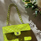 Chanel 21S Yellow Neon Lambskin Medium Flap Bag