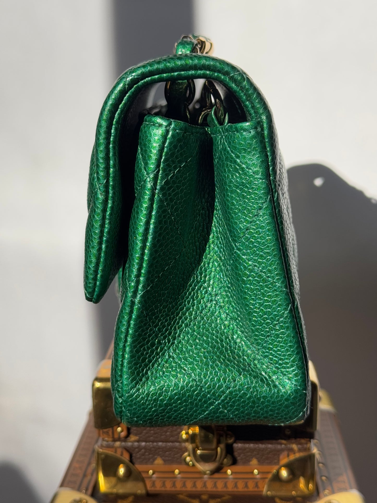 Chanel 18S Emerald Green Caviar Mini Flap Bag