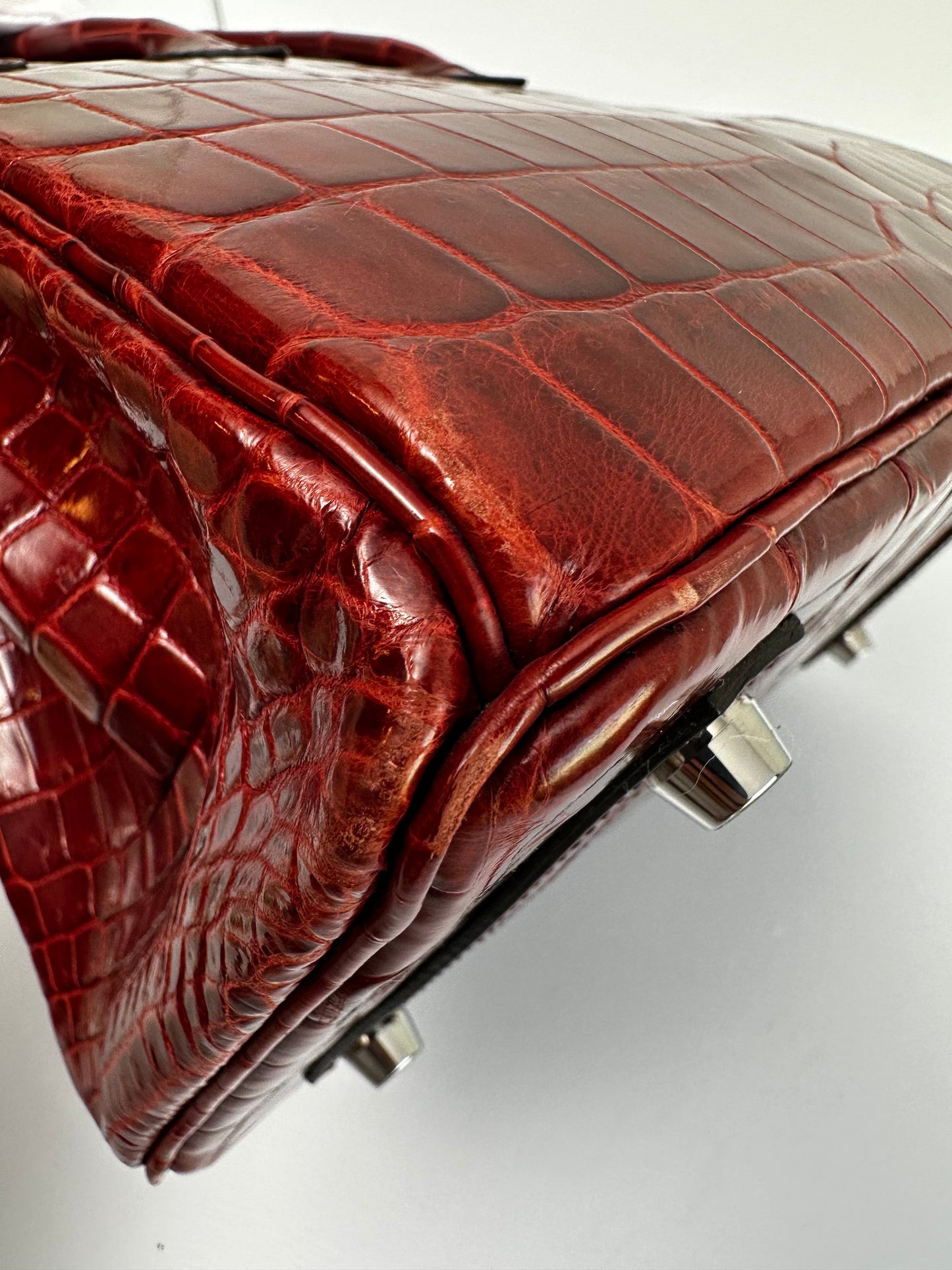 Hermes 2016 Bourgogne Shiny Niloticus Crocodile Birkin 25