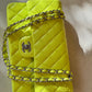 Chanel 21S Yellow Neon Lambskin Medium Flap Bag