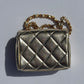 Chanel 1994 Vintage Metallic Gold Extra Mini Flap Bag