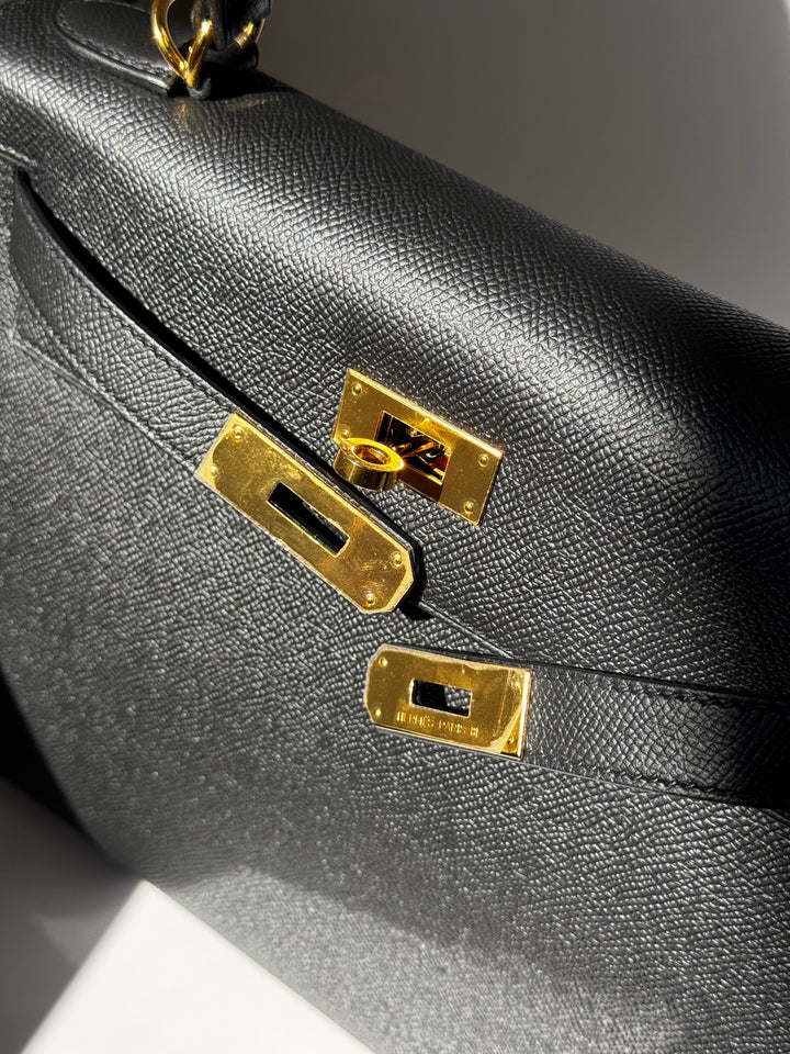Hermes 2021 Black Noir Sellier Epsom Kelly 28
