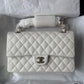 Chanel 22S Snow White Medium Caviar Double Flap Bag