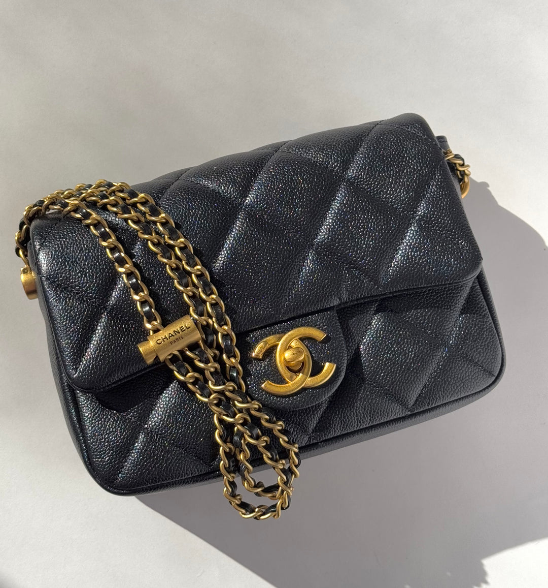 Chanel Black Iridescent My Perfect Mini Flap Bag