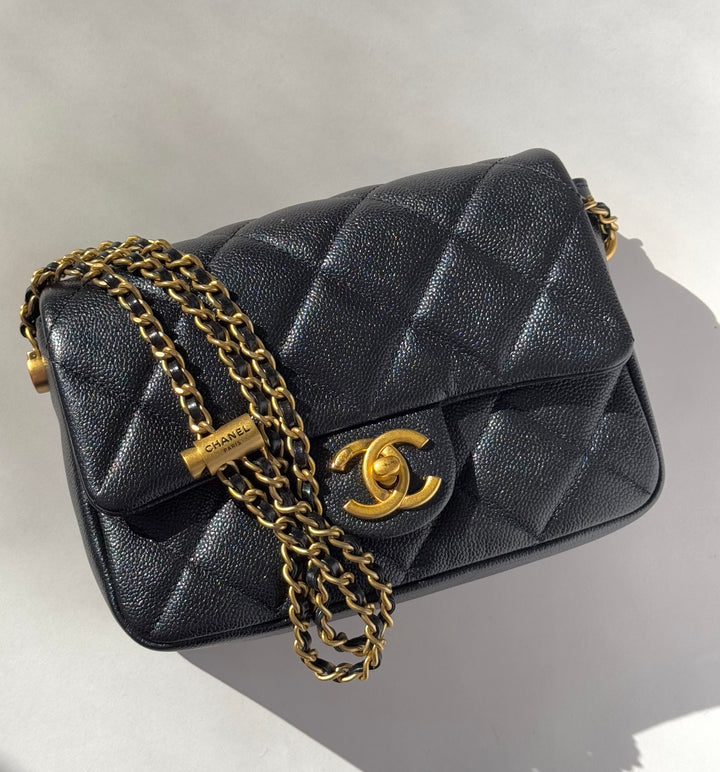 Chanel Black Iridescent My Perfect Mini Flap Bag