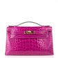 Hermes Rose Scheherazade Alligator Kelly Pochette
