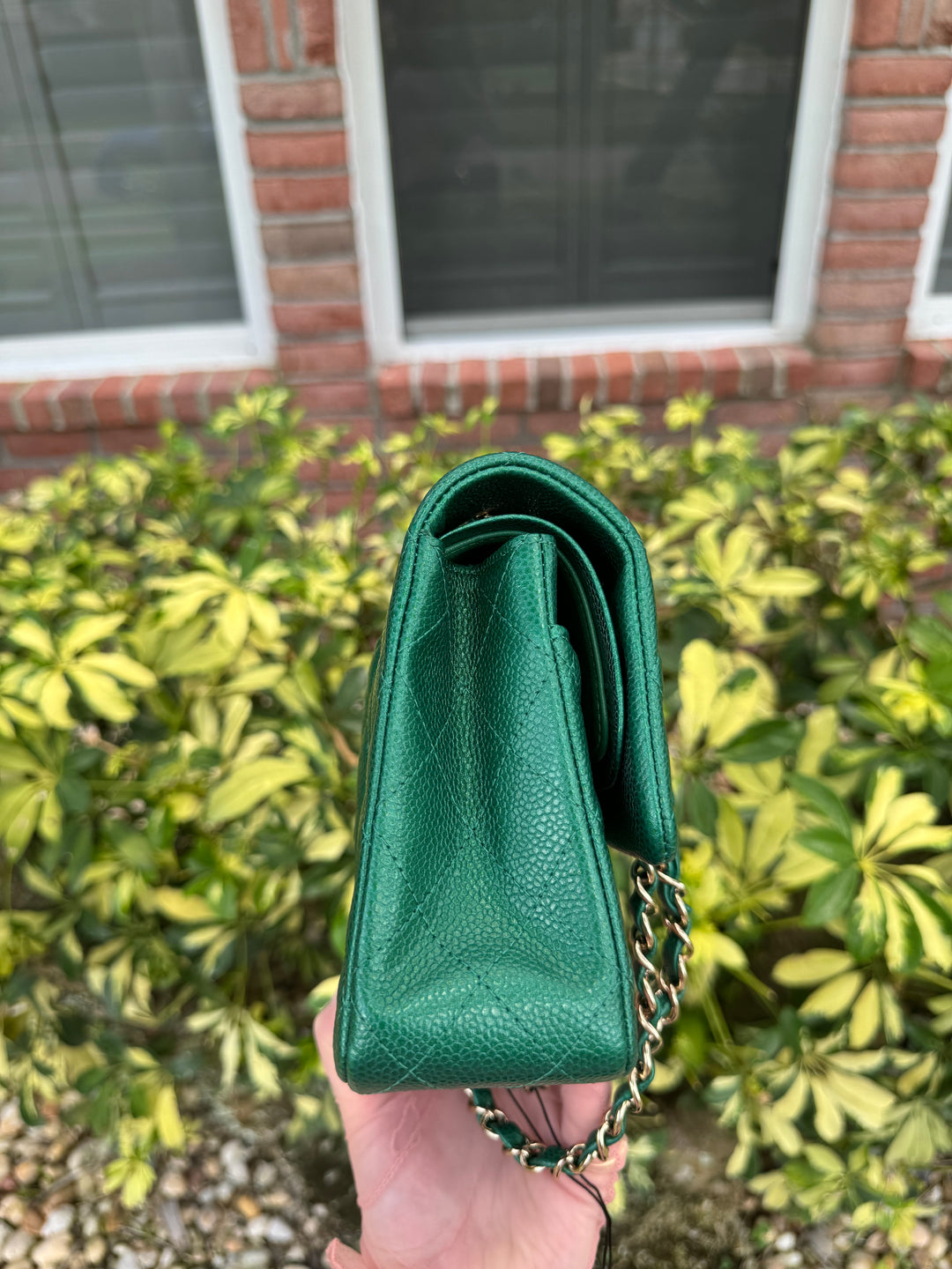 Chanel Classic Medium Double Flap Emerald Green Caviar Gold Hardware 2018