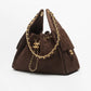 Chanel 25 Brown Suede Small Hobo Bag