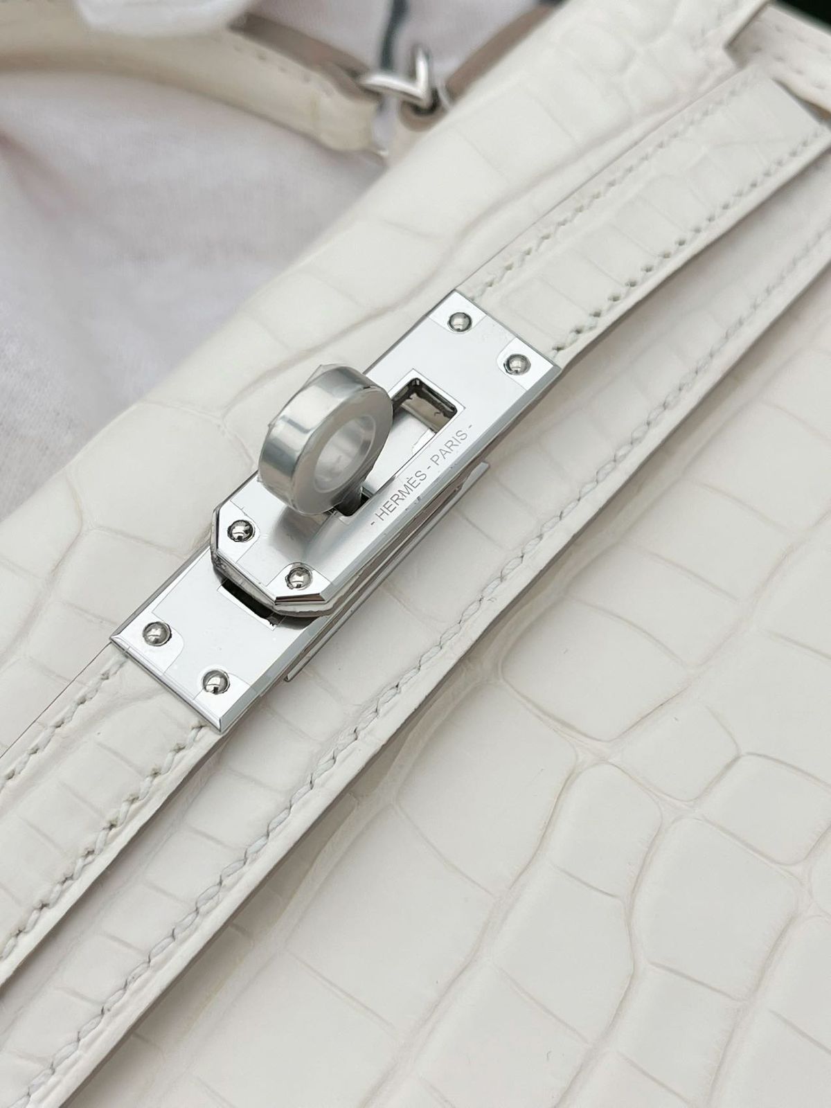 Hermes Mini Sellier Nata Boreal Satin Matte Alligator Kelly 20