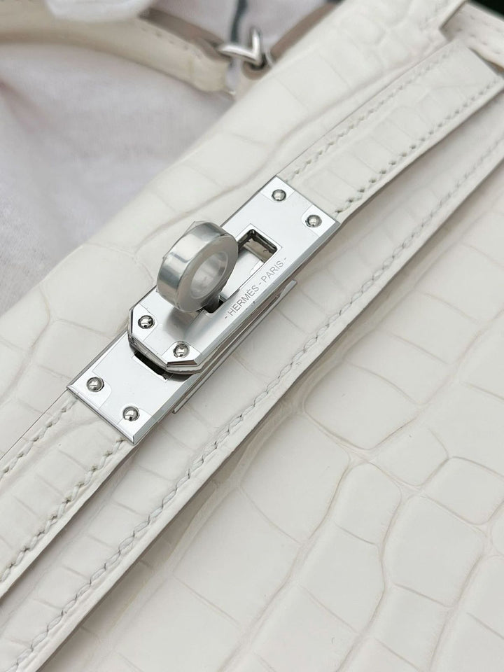 Hermes Mini Sellier Nata Boreal Satin Matte Alligator Kelly 20