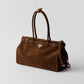 Prada Bonnie Large Brown Suede Handbag