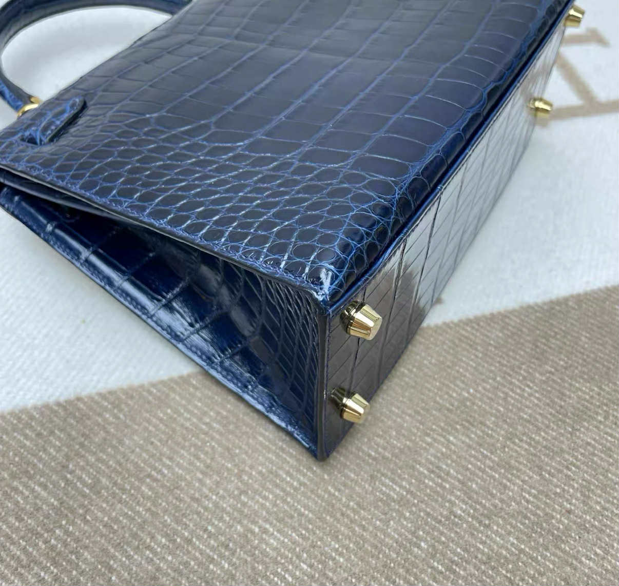 Hermes Blue Sapphire Alligator Kelly 25 Sellier