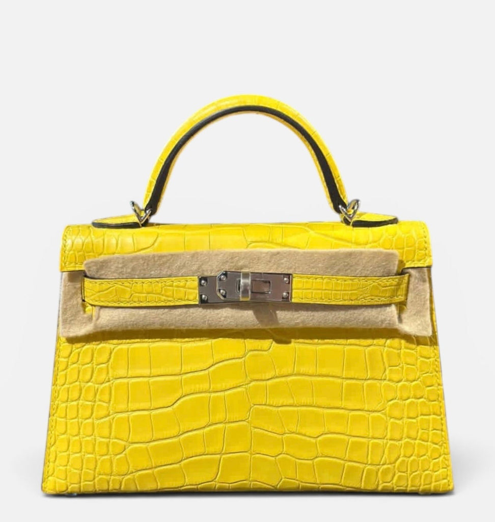 Hermès Mini Kelly 20 Alligator Mimosa Palladium Hardware – Its A