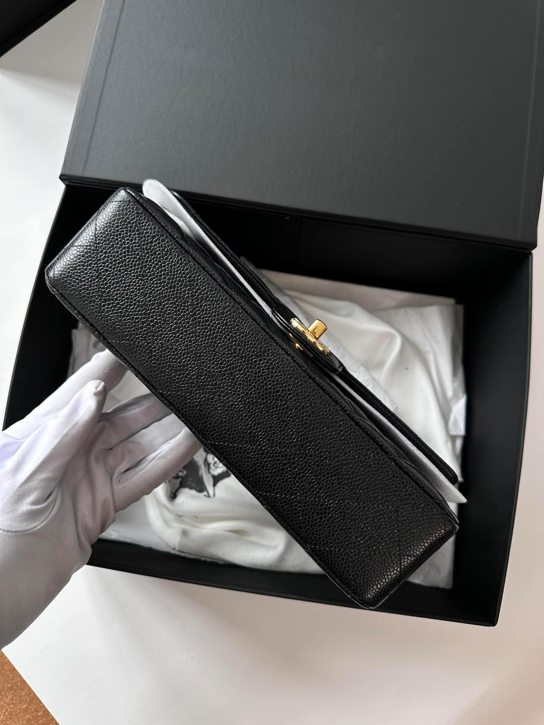 Chanel Black Medium Caviar Double Flap Bag GHW