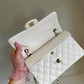 Chanel White Small Caviar Classic Flap Bag