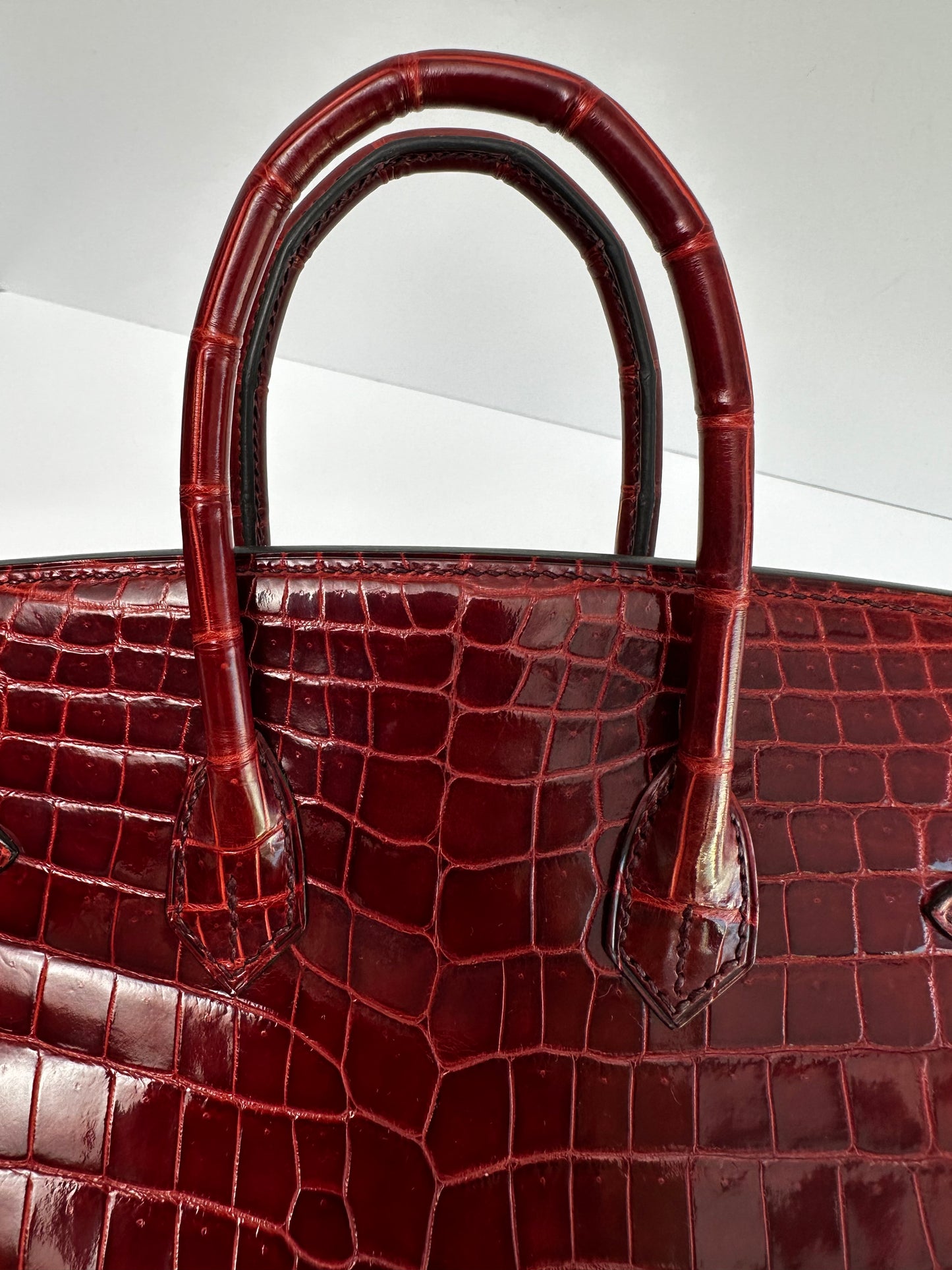 Hermes 2016 Bourgogne Shiny Niloticus Crocodile Birkin 25