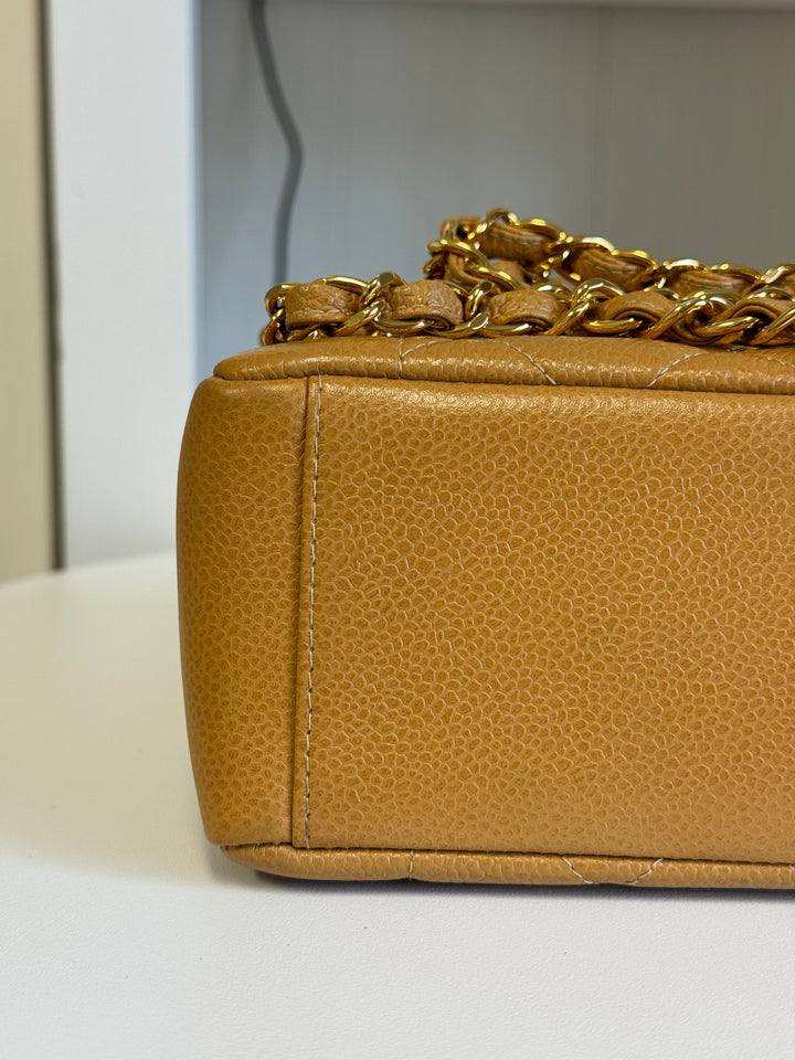 Chanel Caramel 24K Medium Caviar Diana Flap Bag