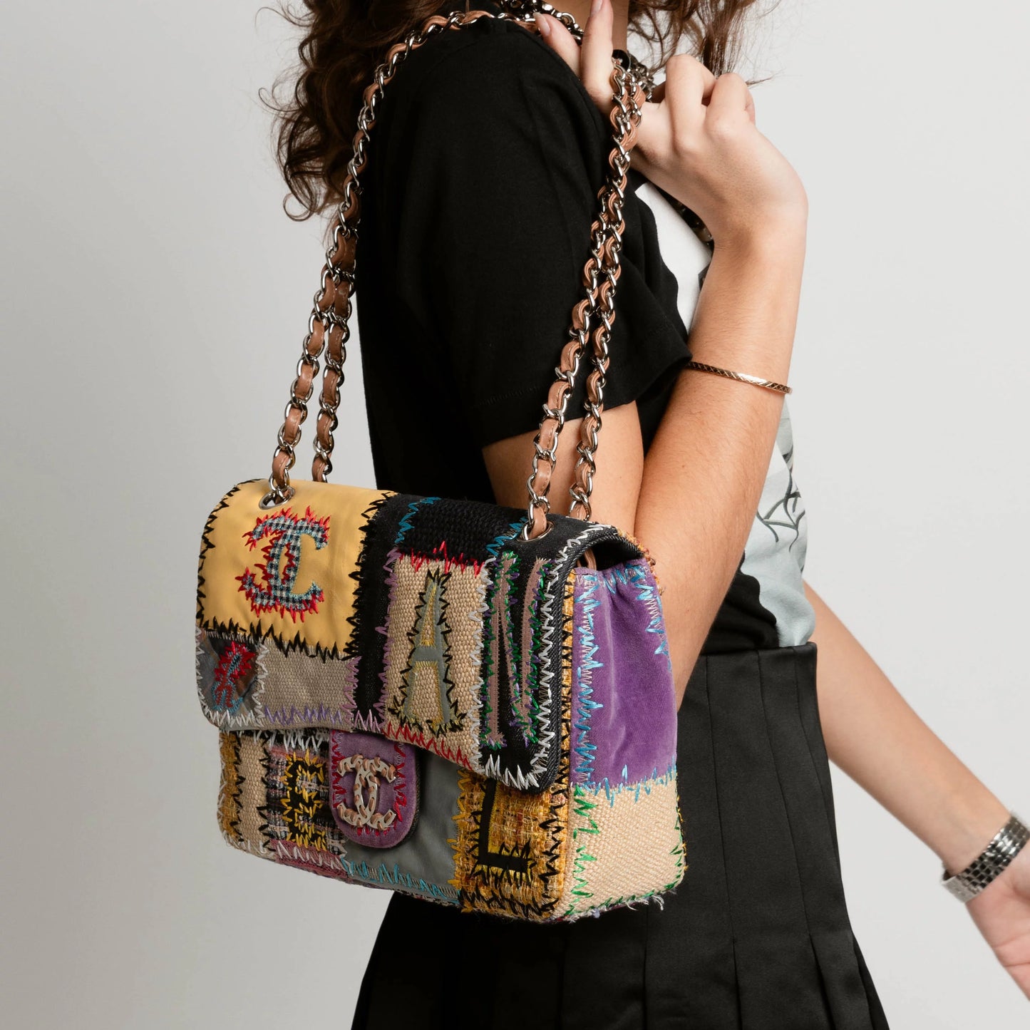 Chanel Jumbo Multicolor Patchwork Flap Bag