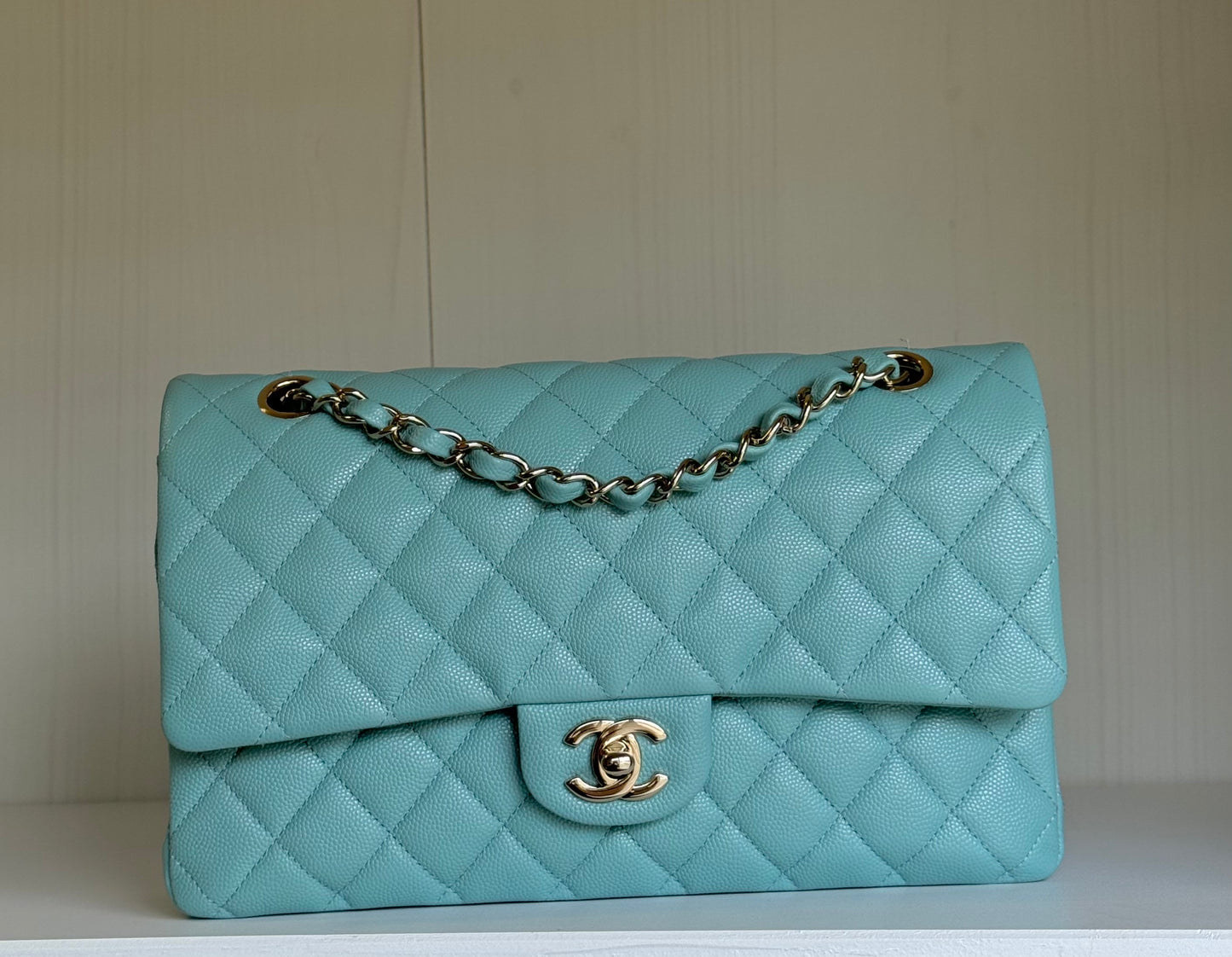 Chanel 20C Tiffany Blue Medium Caviar Flap Bag