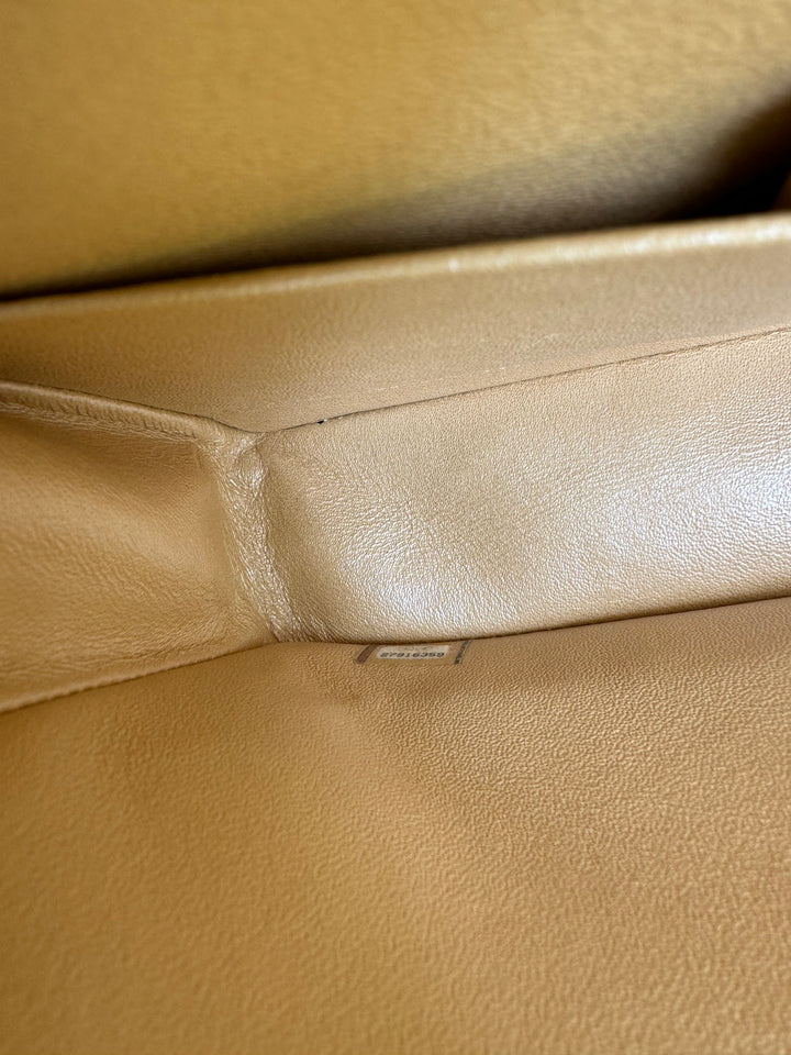 Chanel 19S Beige Iridescent Medium Caviar Classic Flap