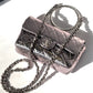 Chanel Metallic Calfskin Mini Ring Handle Flap Bag