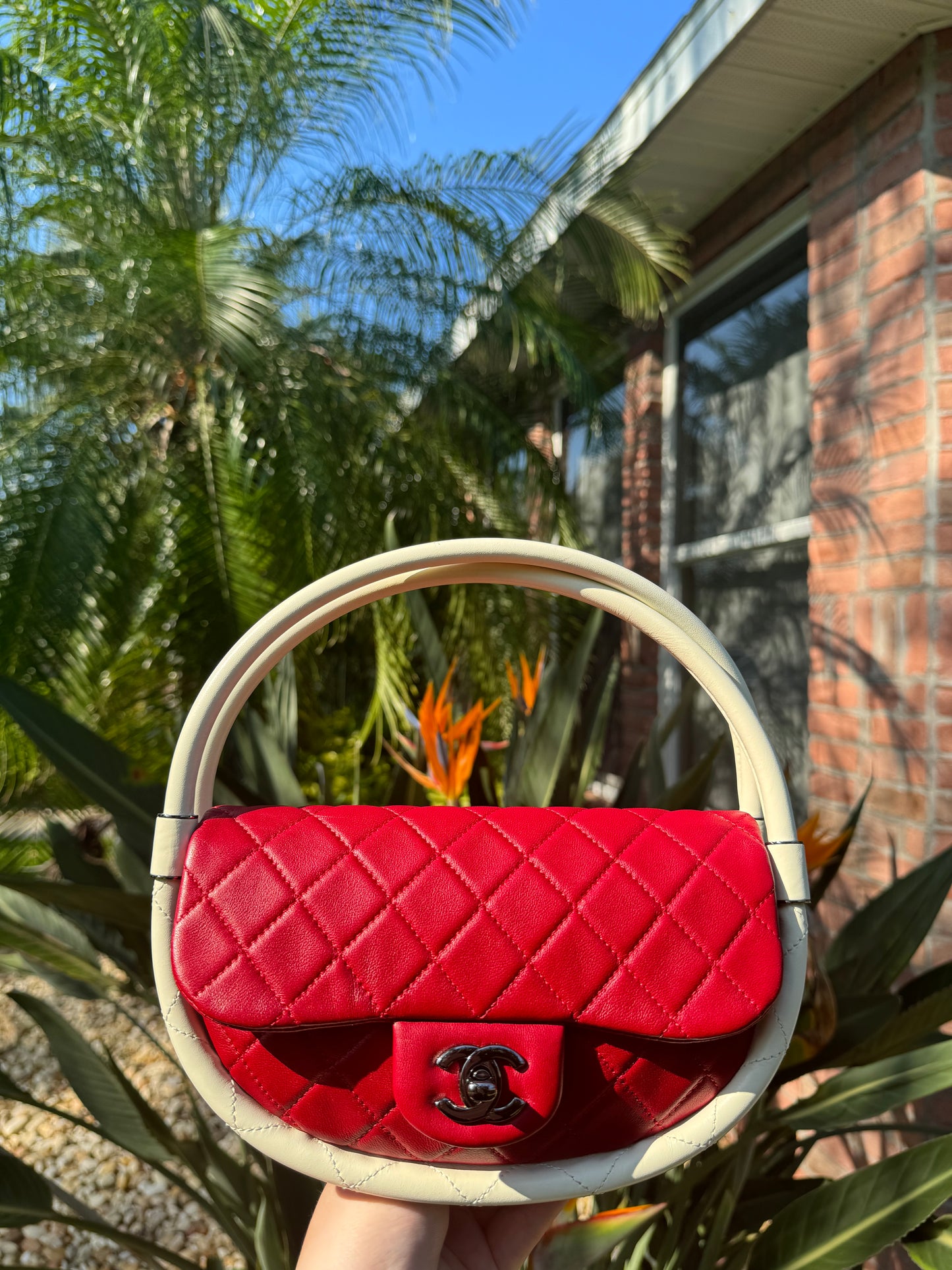 Chanel Runway Small Red Hula Hoop Bag