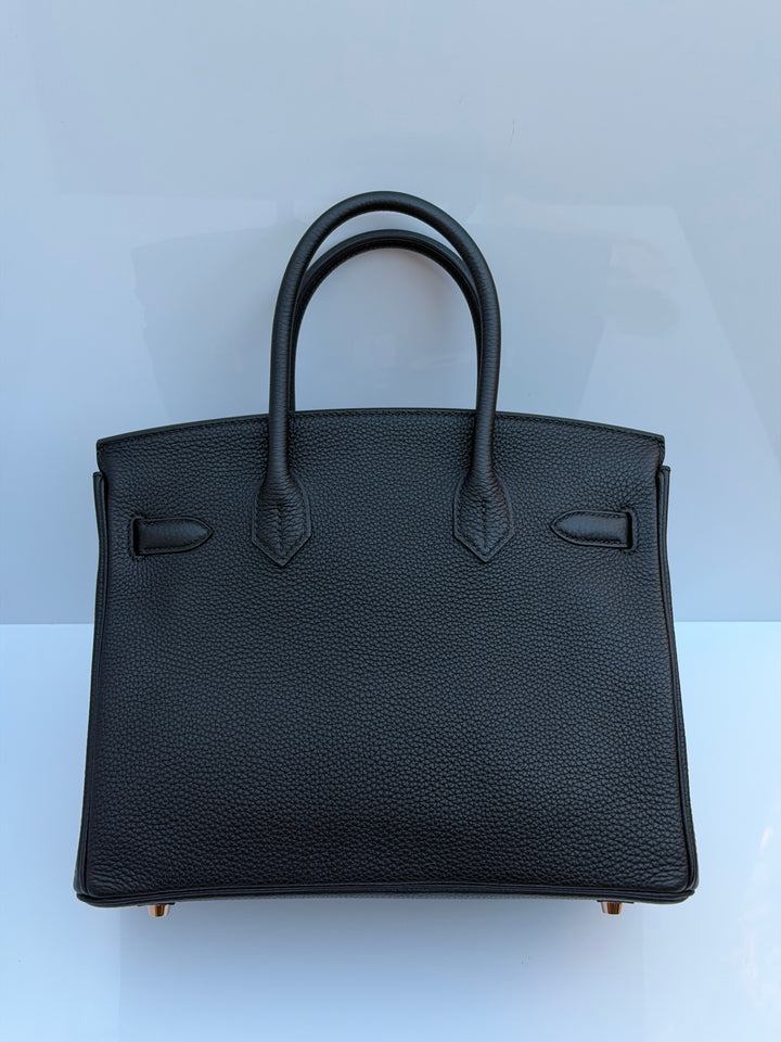 Hermès Birkin 30 — Noir Togo with Rose Gold Hardware