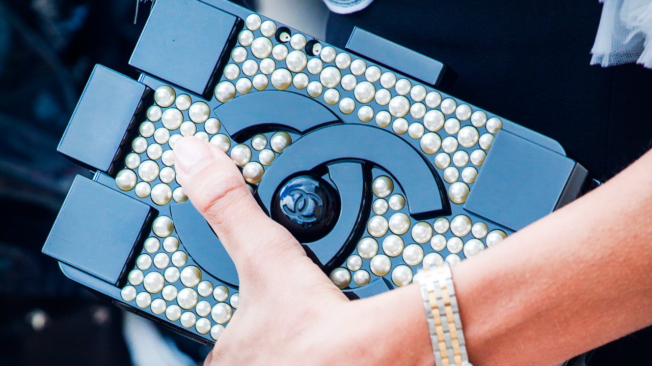 Chanel Pearl Plexiglass Lego Minaudiere