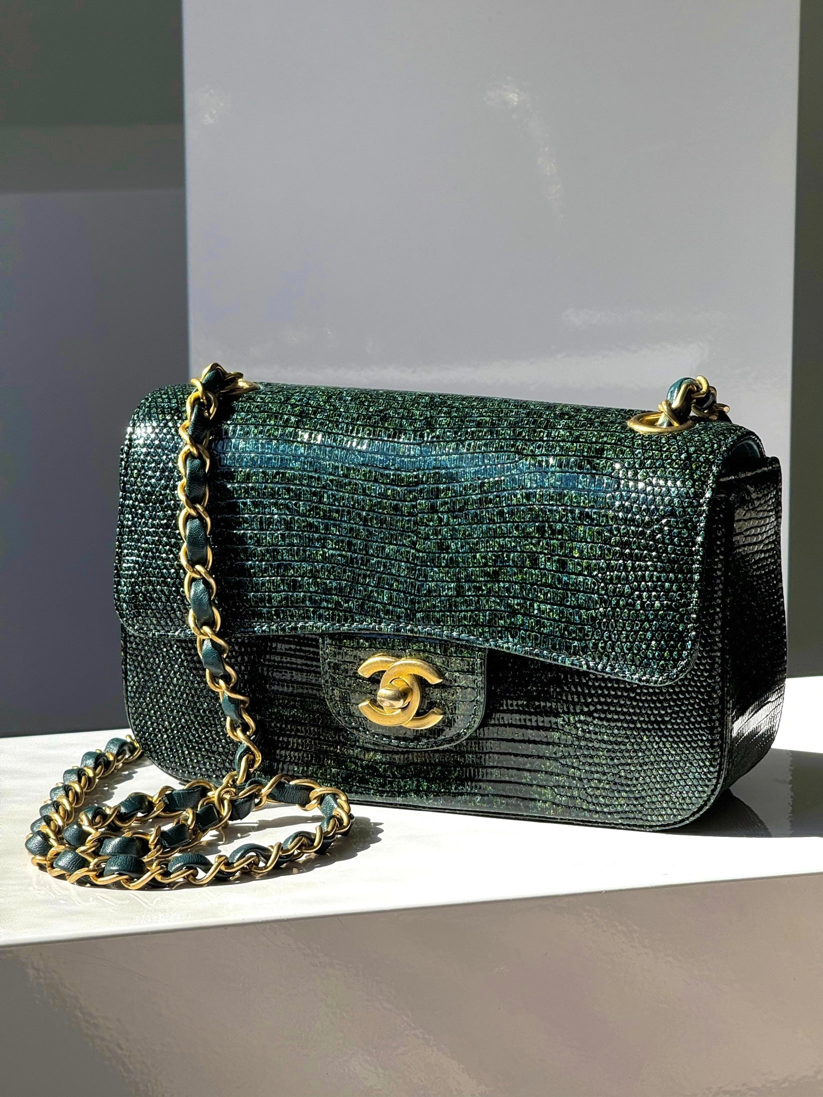 Chanel Green Lizard Mini Flap Bag – Its A Luv Story