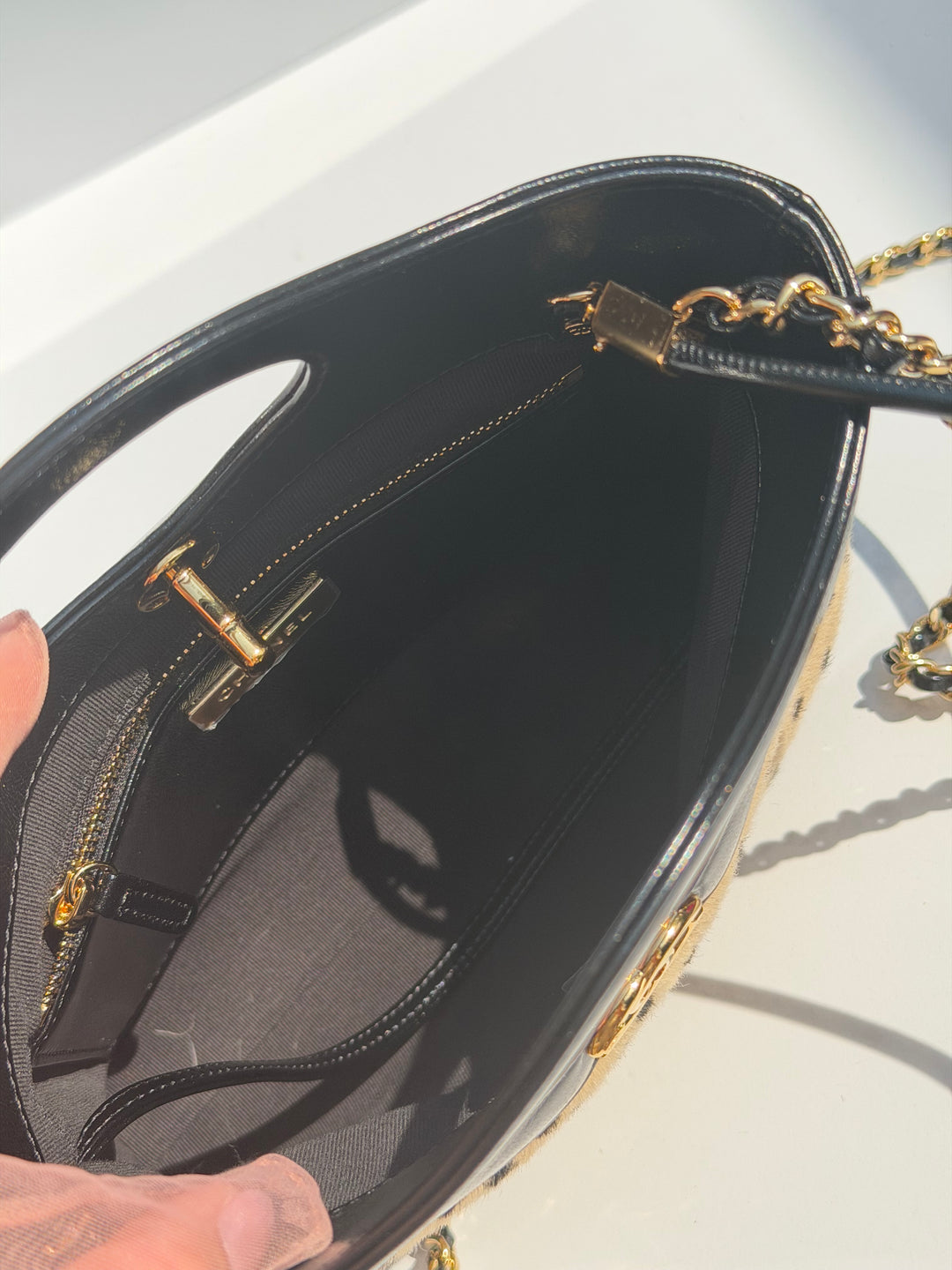 Chanel 31 Mini Shopper Cheetah Print Pony Hair & Black Shiny Lambskin Gold Hardware Métiers d’Art 2026