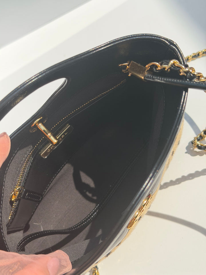 Chanel 31 Mini Shopper Cheetah Print Pony Hair & Black Shiny Lambskin Gold Hardware Métiers d’Art 2026