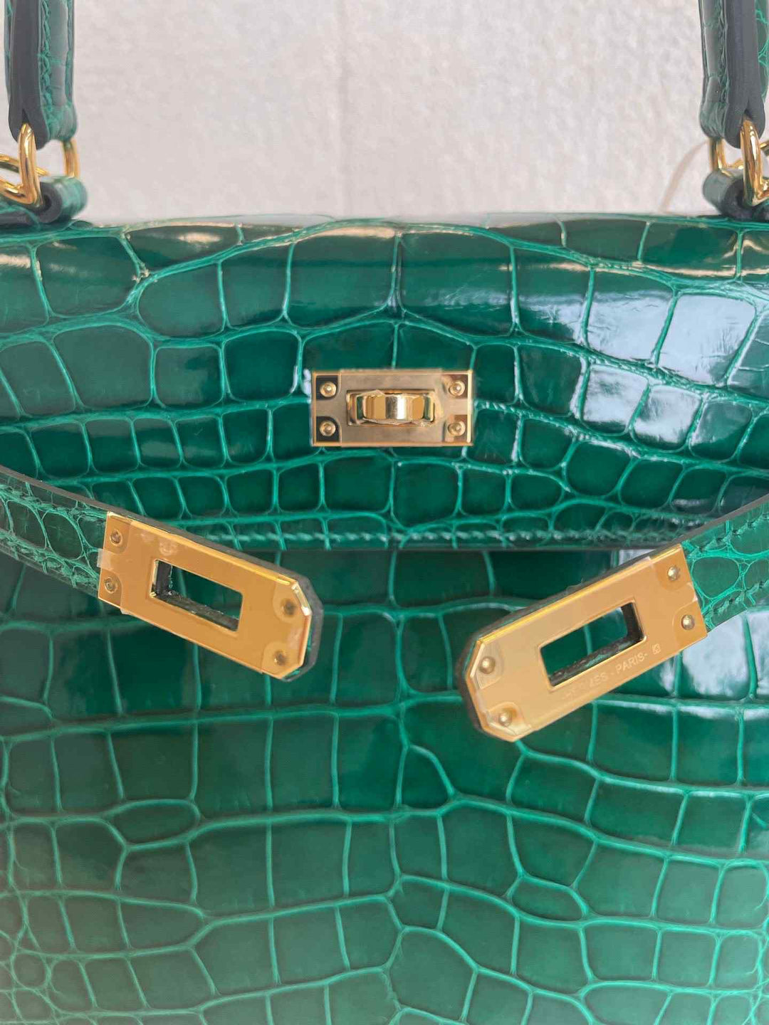 Hermes 2019 Emerald Green Shiny Alligator Kelly 25 Sellier