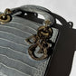 Lady Dior Baby Blue Crocodile Mini Top Handle
