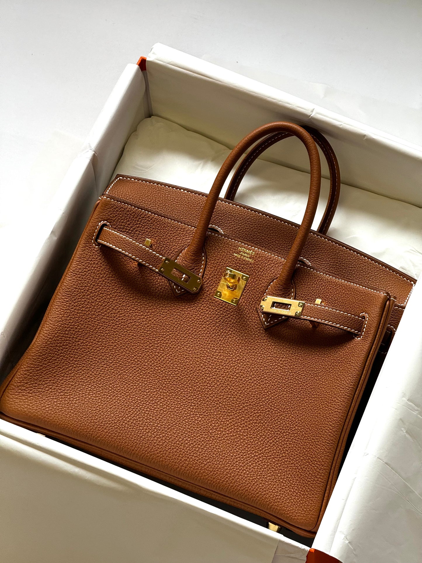 Hermes Gold Gold Togo Birkin 25