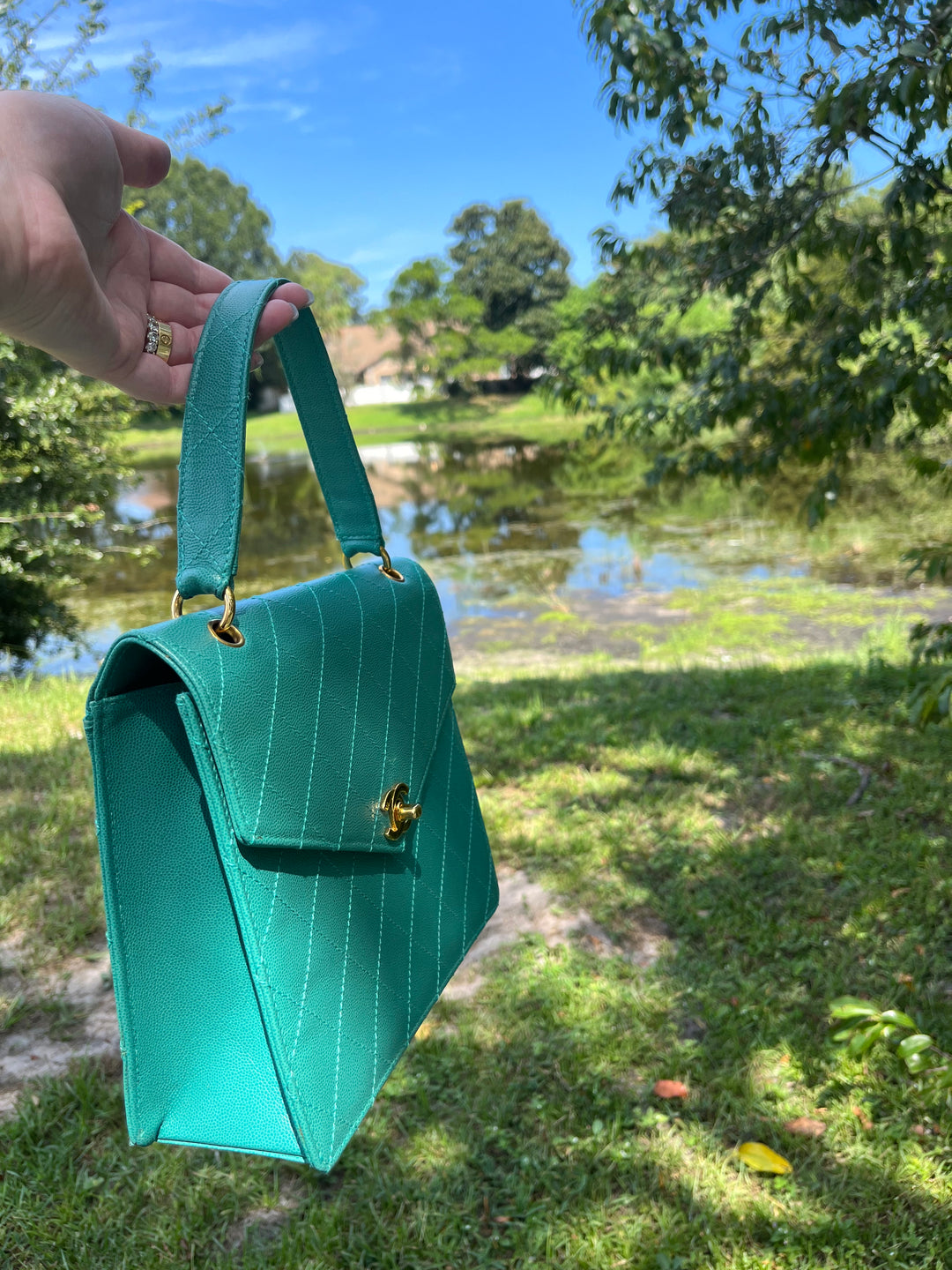 Chanel Vintage Tiffany Caviar Top Handle