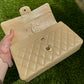 Chanel Beige Iridescent Medium Caviar Classic Flap